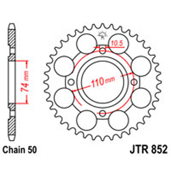 JT JT Rear Sprockets R/W 852/0861-41T YAM